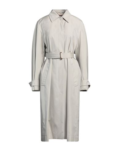 Agnona Woman Overcoat & Trench Coat Light Grey Size 6 Silk, Metal In Grey