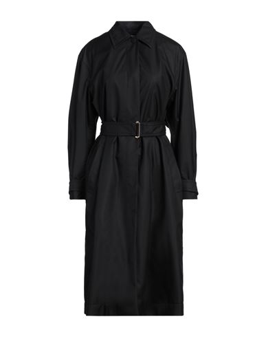 Agnona Woman Overcoat & Trench Coat Black Size 4 Silk, Metal In Black