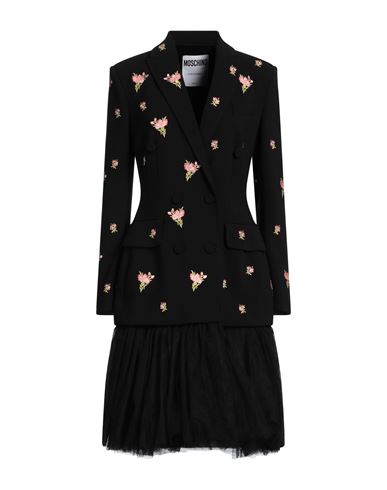 Moschino Couture Woman Coat Black Size 10 Polyester, Polyurethane, Polyamide In Black