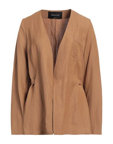 Shop Fabiana Filippi Woman Jacket Brown Size 8 Viscose, Linen