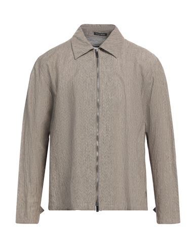 Emporio Armani Man Shirt Beige Size 44 Linen In Beige