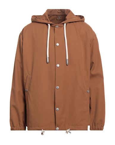 Emporio Armani Man Overcoat & Trench Coat Camel Size L Polyester, Cotton In Beige