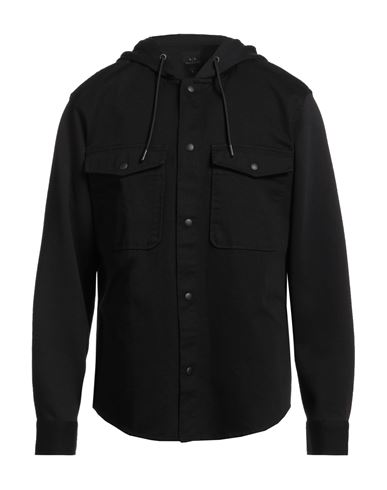 Armani Exchange Man Shirt Black Size L Cotton, Polyester, Elastane In Black