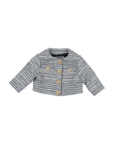 Balmain Babies'  Newborn Girl Jacket Pastel Blue Size 3 Cotton, Polyester, Acrylic