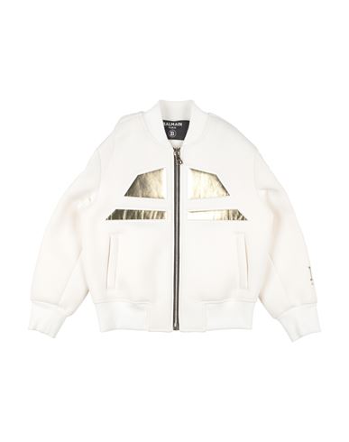 Balmain Babies'  Toddler Girl Jacket White Size 6 Polyester, Polyurethane, Elastane