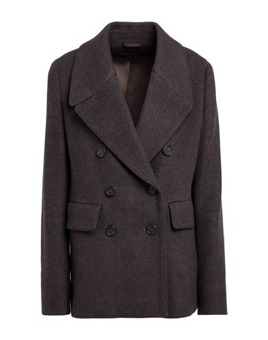 Windsor . Woman Coat Dark Brown Size 10 Virgin Wool, Cashmere
