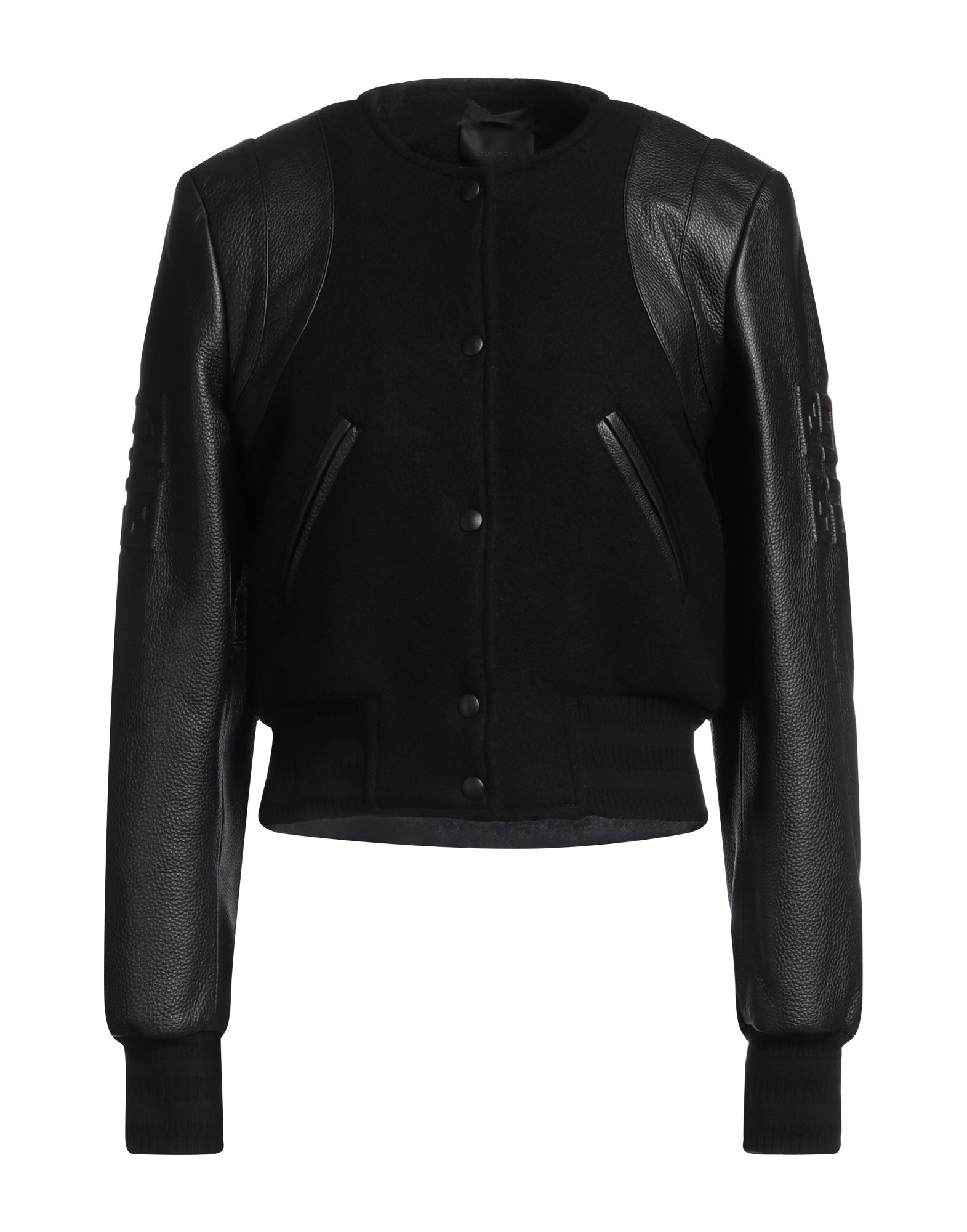 《セール開催中》GIVENCHY レディース ジャケット＆ブルゾン ブラック 36 ウール 100% / 牛革（ブル）