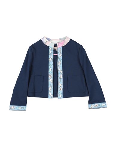 Pucci Toddler Girl Jacket Midnight Blue Size 6 Viscose, Polyamide, Elastane In Blue