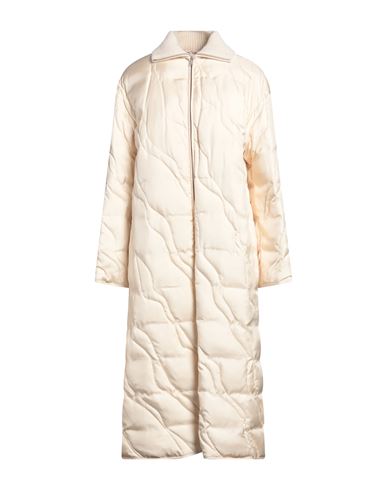 Jil Sander Woman Puffer Beige Size 2 Viscose, Virgin Wool