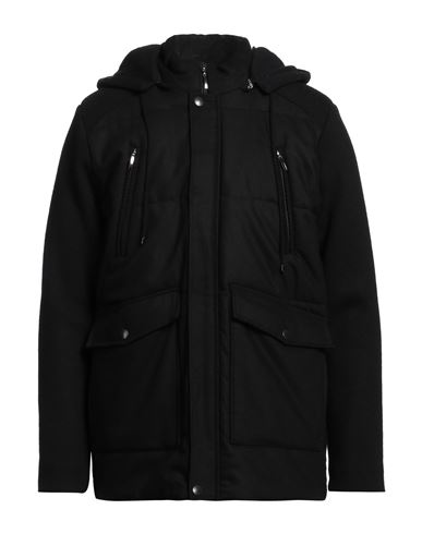 Shop La Fileria Man Coat Black Size 42 Virgin Wool, Polyester