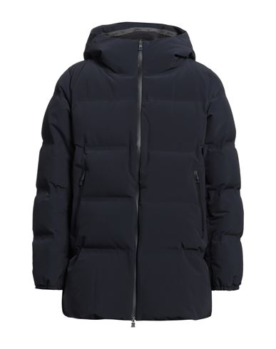 Herno Man Puffer Navy Size 44 Polyamide, Elastane In Blue