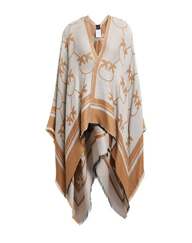 Pinko Woman Cape Camel Size Onesize Acrylic, Wool, Modal In Brown