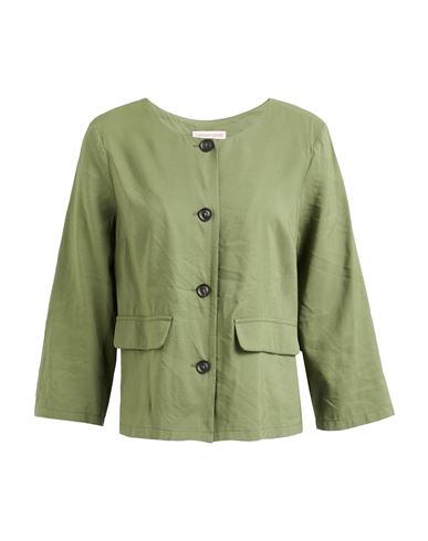 Camicettasnob Woman Jacket Military Green Size 4 Viscose, Polyester In Green