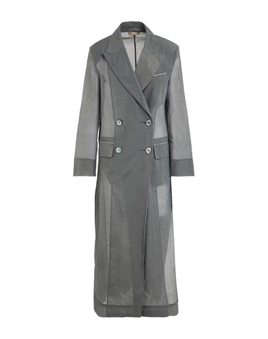 Shop Peserico Woman Overcoat & Trench Coat Lead Size 6 Cotton, Polyester In Grey