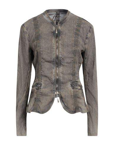 MASNADA MASNADA WOMAN JACKET MILITARY GREEN SIZE 6 LINEN, VISCOSE, ELASTANE 