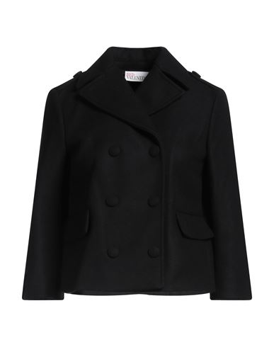 Shop Red Valentino Woman Coat Black Size 4 Wool, Polyamide, Cashmere