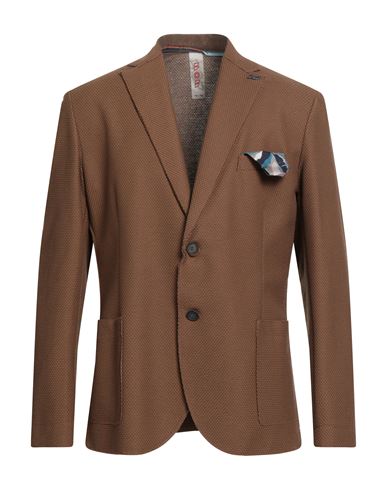 Bob Man Blazer Light Brown Size 42 Cotton, Polyester, Elastane In Brown