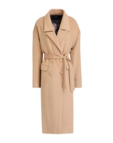 CRISTINAEFFE CRISTINAEFFE WOMAN COAT CAMEL SIZE 12 POLYESTER, VISCOSE 
