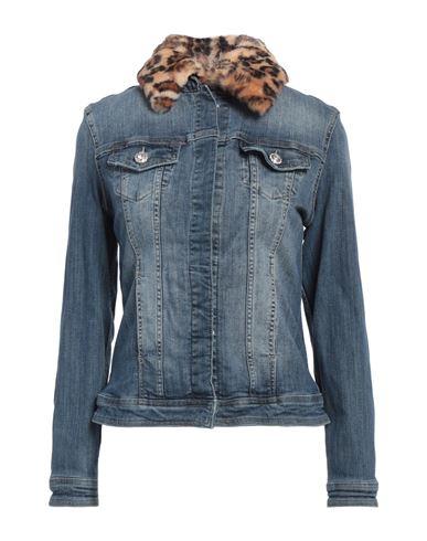 Liu •jo Woman Denim Outerwear Blue Size L Cotton, Elastane In Blue