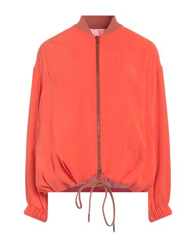 ALYSI ALYSI CRÈME WOMAN JACKET ORANGE SIZE 8 MODAL, POLYESTER 