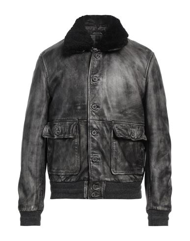 The Jack And Jackie Leathers Man Jacket Charcoal Size 42 Leather In Gray