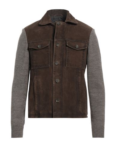 The Jack And Jackie Leathers Man Jacket Military Green Size 40 Leather In Green
