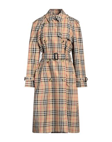 Burberry Checked Trench In Beige
