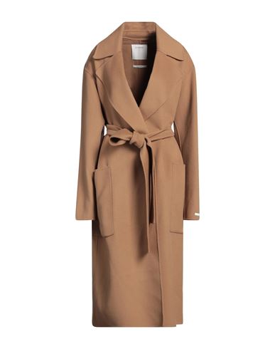 Shop Sportmax Woman Coat Camel Size 6 Virgin Wool In Beige