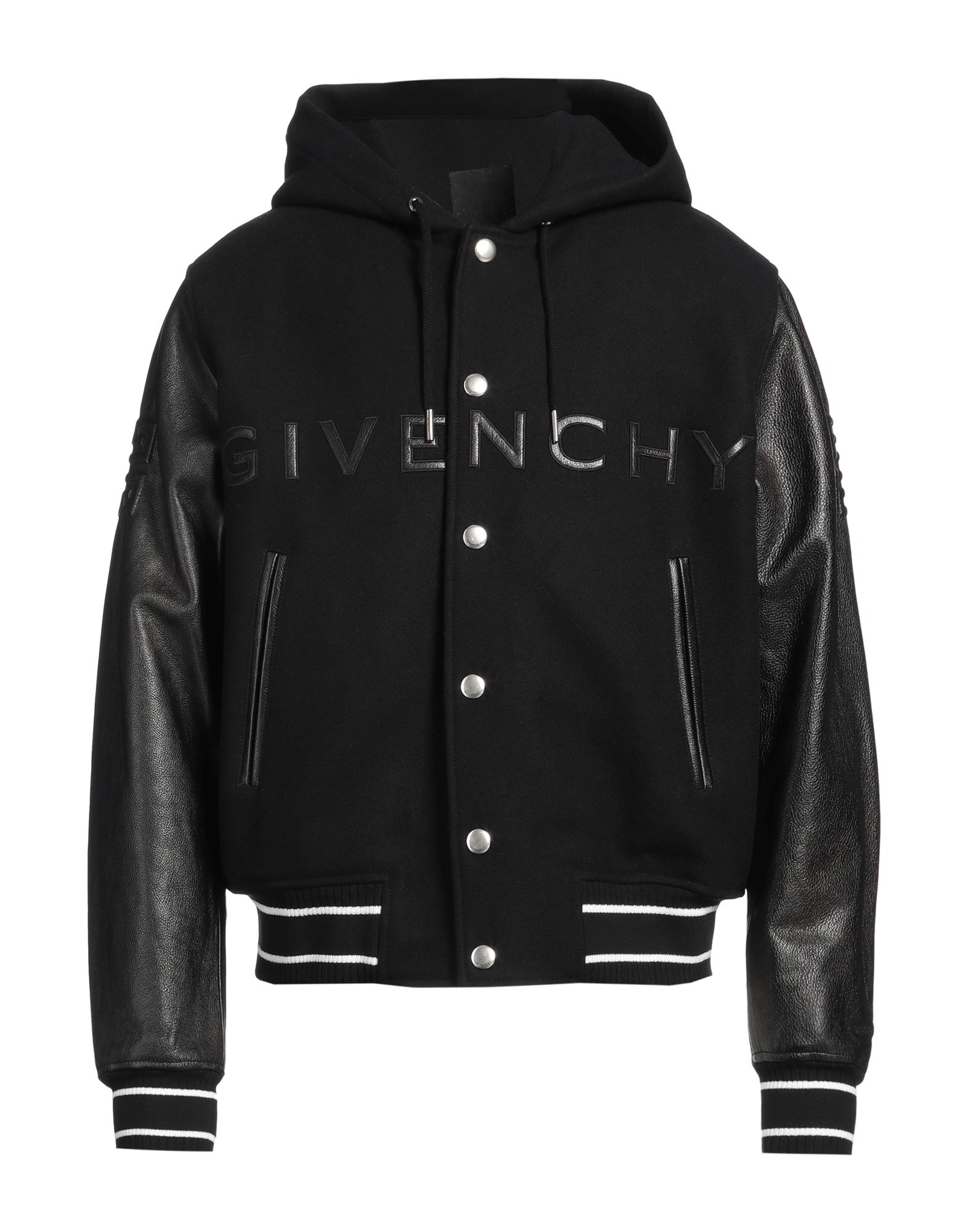 《セール開催中》GIVENCHY メンズ ジャケット＆ブルゾン ブラック 48 ウール 80% / ナイロン 20% / 牛革（カーフ）