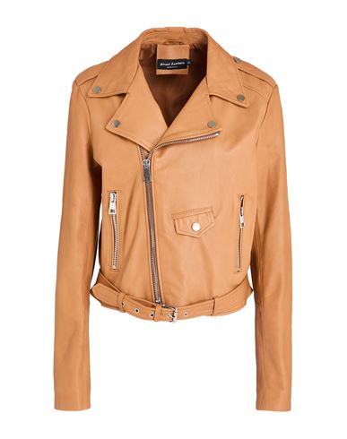 Street Leathers Woman Jacket Tan Size M Leather In Gold