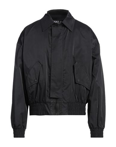 VERSACE JEANS COUTURE VERSACE JEANS COUTURE MAN JACKET BLACK SIZE 42 COTTON, POLYAMIDE 