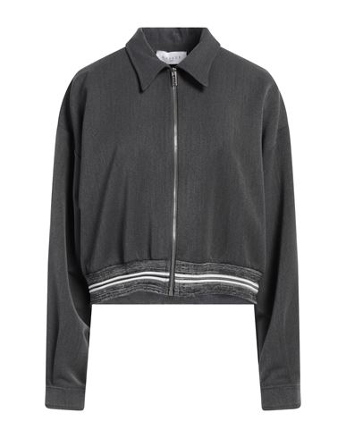 GAELLE PARIS GAËLLE PARIS WOMAN JACKET GREY SIZE 4 POLYESTER, VISCOSE, ELASTANE, POLYAMIDE 