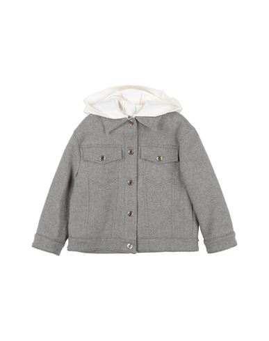 ELISABETTA FRANCHI ELISABETTA FRANCHI LA MIA BAMBINA TODDLER GIRL JACKET GREY SIZE 6 WOOL, POLYAMIDE, COTTON, POLYESTER 