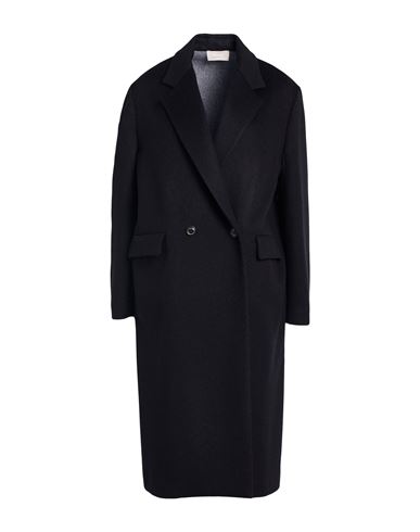 Drumohr Woman Coat Charcoal Size 8 Virgin Wool In Black