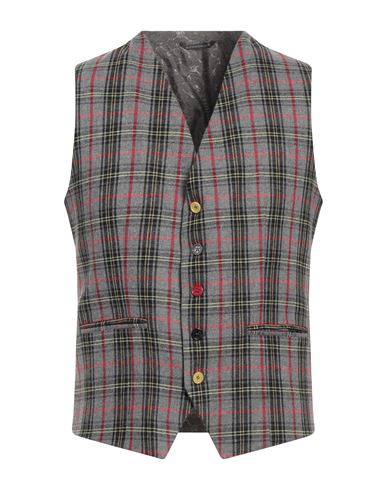DANIELE ALESSANDRINI DANIELE ALESSANDRINI MAN TAILORED VEST GREY SIZE 38 VISCOSE, WOOL, POLYAMIDE, ELASTANE 