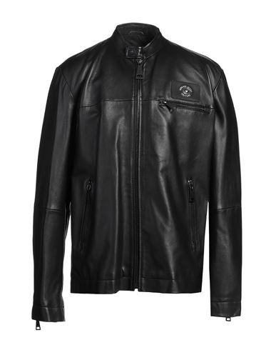 VERSACE JEANS COUTURE VERSACE JEANS COUTURE MAN JACKET BLACK SIZE 46 LAMBSKIN 