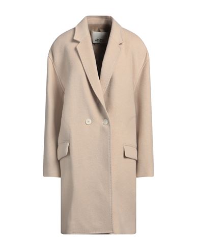 Isabel Marant Woman Coat Beige Size 10 Virgin Wool, Wool, Cashmere, Silk In Beige
