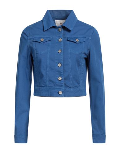 White Wise Woman Denim Outerwear Azure Size 6 Cotton, Elastane In Blue
