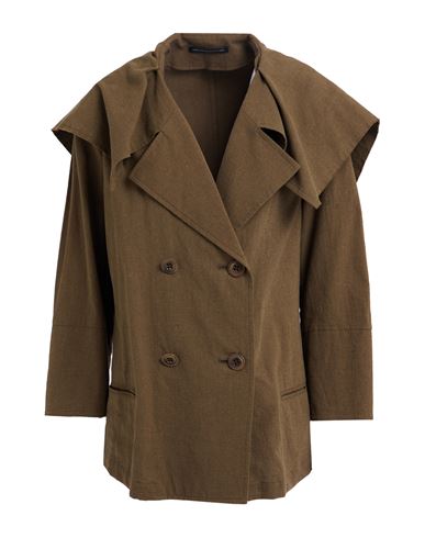 Y's Yohji Yamamoto Woman Jacket Military Green Size 2 Cotton, Linen