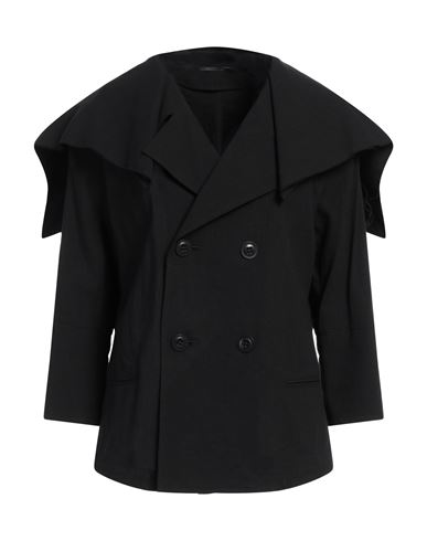 Y's Yohji Yamamoto Woman Overcoat & Trench Coat Black Size 1 Cotton, Linen In Black