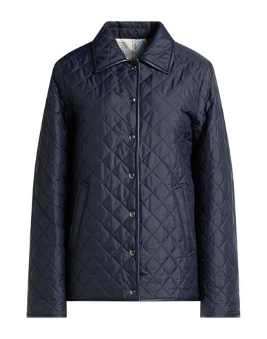 Ferragamo Woman Jacket Midnight Blue Size 12 Polyamide, Lambskin In Blue
