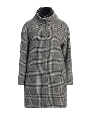 Herno Woman Coat Black Size 6 Virgin Wool, Polyamide, Metallic Fiber In Black
