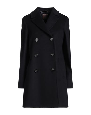 Shop Federica Garoni Collection Woman Coat Midnight Blue Size 8 Wool, Polyamide, Cashmere
