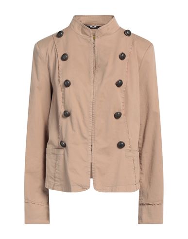 BAZAR DELUXE BAZAR DELUXE WOMAN JACKET BEIGE SIZE 10 COTTON, ELASTANE 
