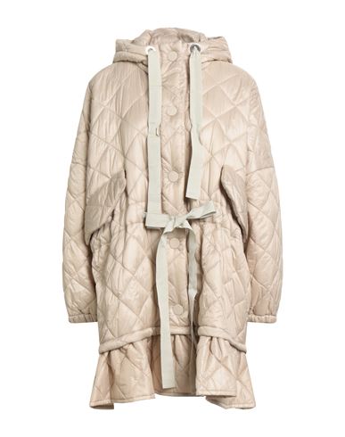 Meimeij Woman Coat Beige Size S Polyester, Polyamide In Neutral