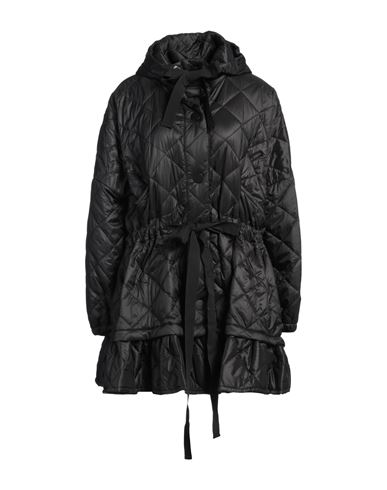 Meimeij Woman Coat Black Size M Polyester, Polyamide