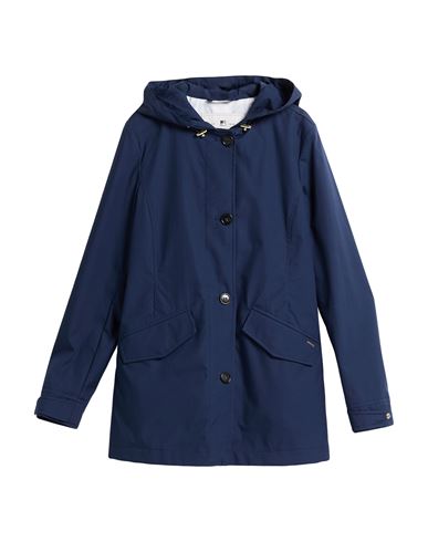 Woolrich Man Overcoat & Trench Coat Midnight Blue Size L Cotton