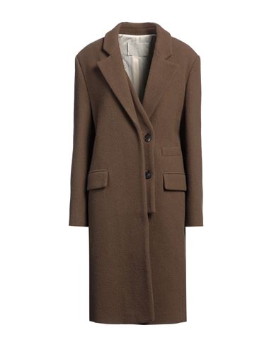 TELA TELA WOMAN COAT KHAKI SIZE 6 VIRGIN WOOL, POLYAMIDE 