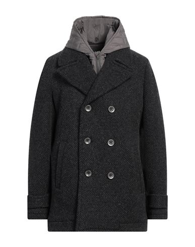 Distretto 12 Man Coat Charcoal Size 44 Virgin Wool, Polyester, Acrylic In Grey