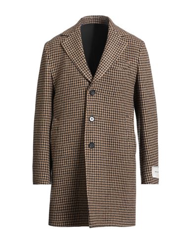 Paoloni Man Coat Sand Size 36 Virgin Wool In Brown